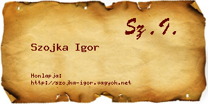 Szojka Igor névjegykártya